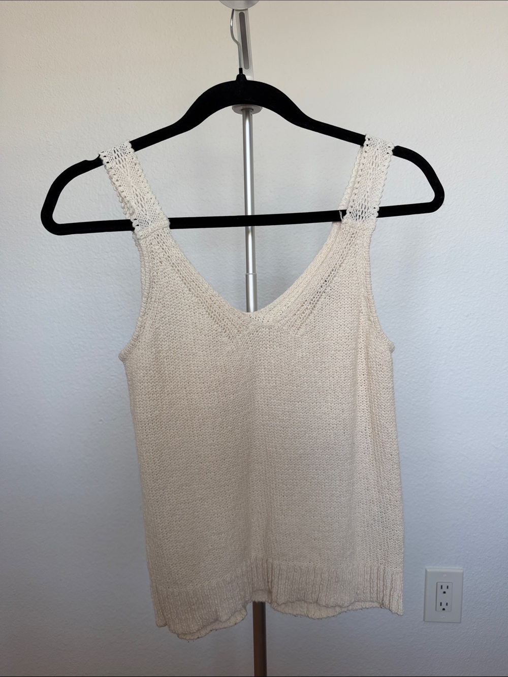 Madewell Cream Open-Knit Tank Top